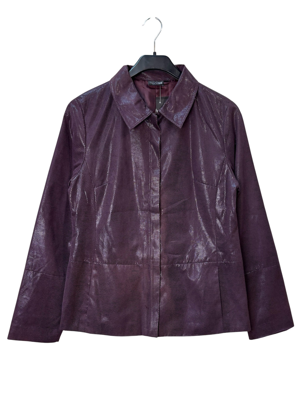 Elisabeth Shannon Metallic Snake-Print Zip Jacket