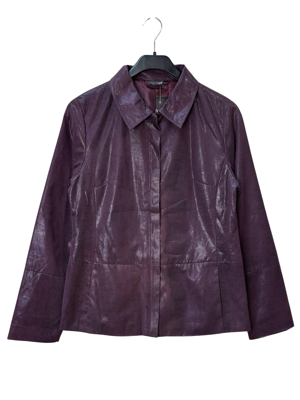 Elisabeth Shannon Metallic Snake-Print Zip Jacket