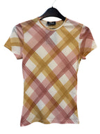 Kookai Y2K Plaid Mesh Tee