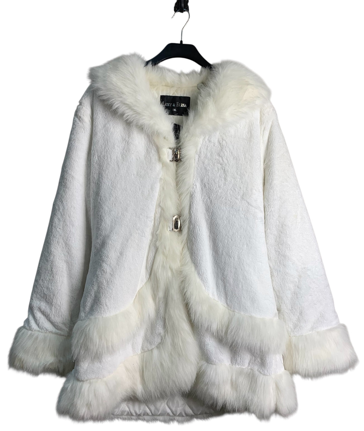 Lusy & Elisa Faux Fur Trim Coat