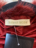 Samar Moda Faux Fur Trim Cape