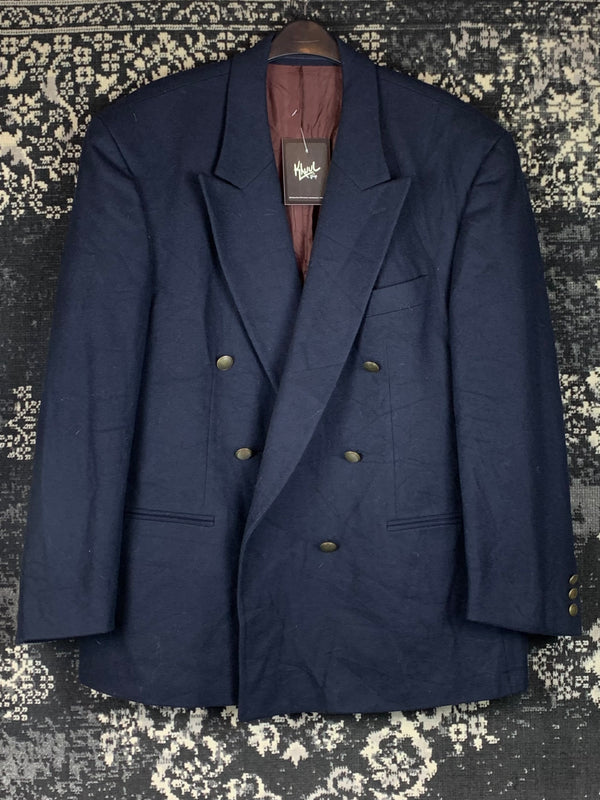 Men's Vintage Gardeur Dark Blue Lambswool Blazer