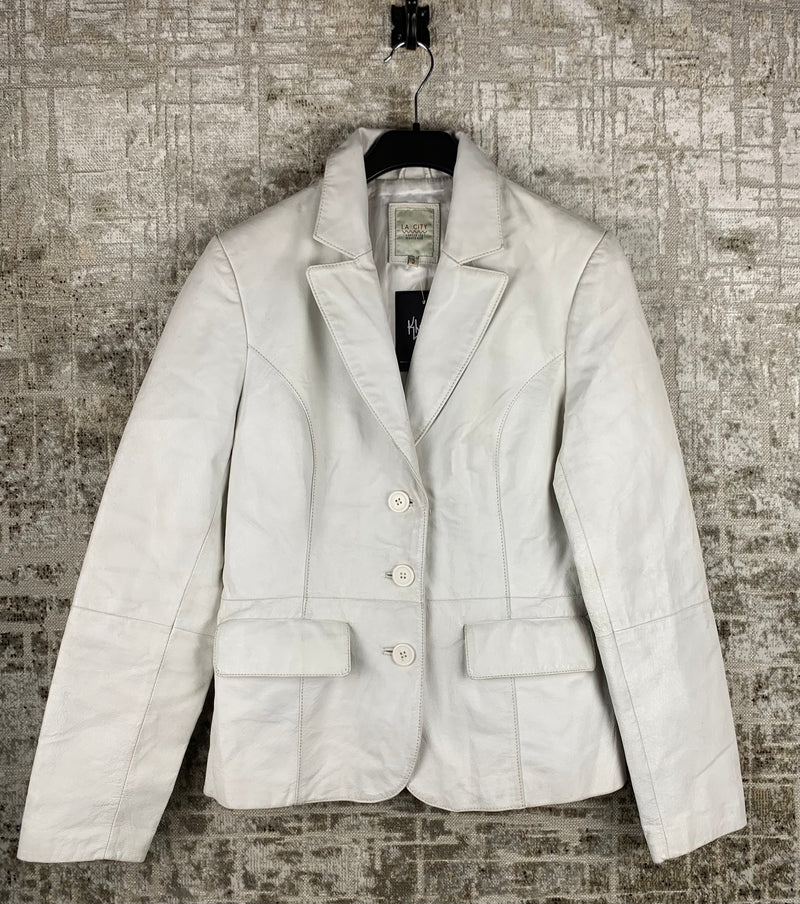 Vintage LA City White Leather Jacket