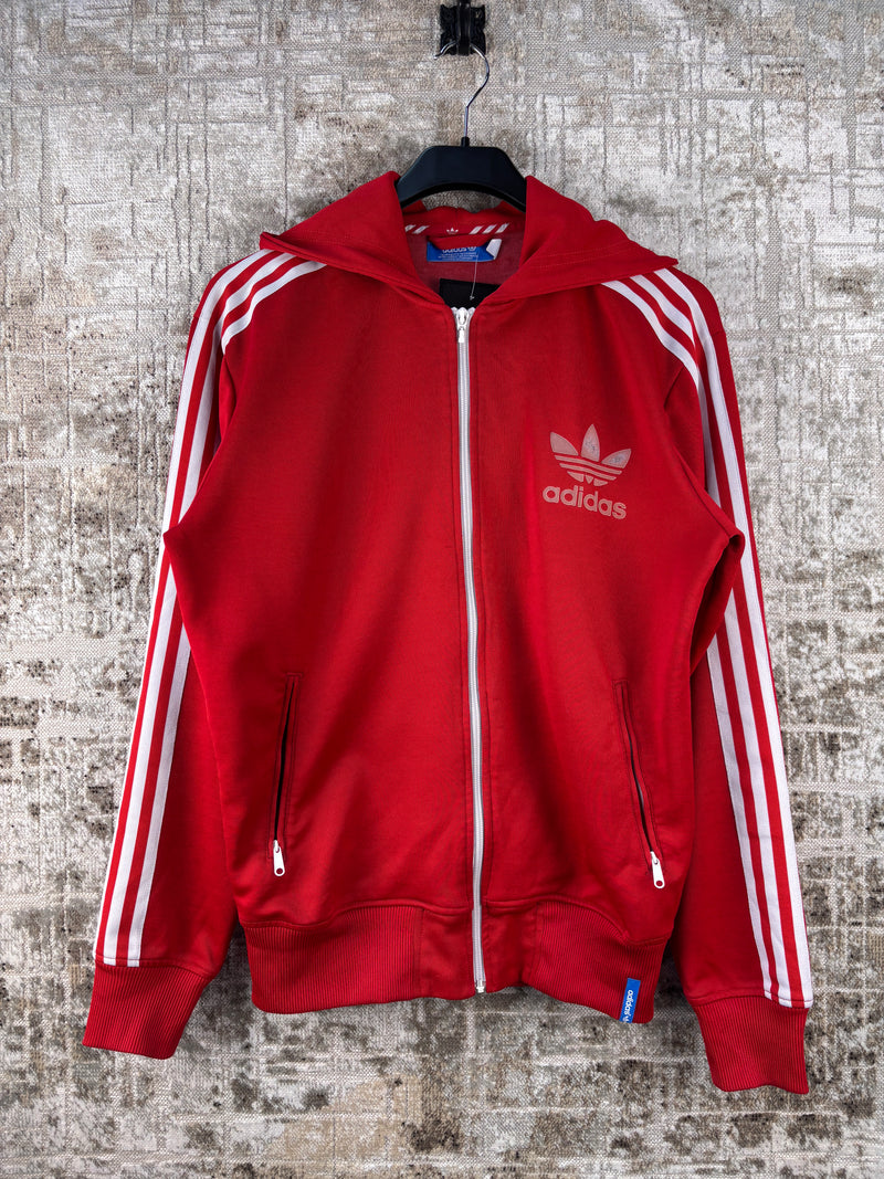 Mens Adidas Originals Red Zip Up Hoodie