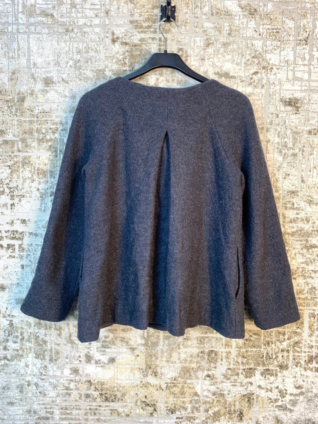 K Derhy Wool Bow-Collar Swing Jacket