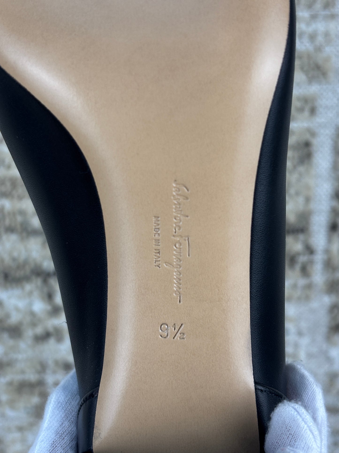 Ferragamo 95MM Vara Chain Leather Ankle Boots