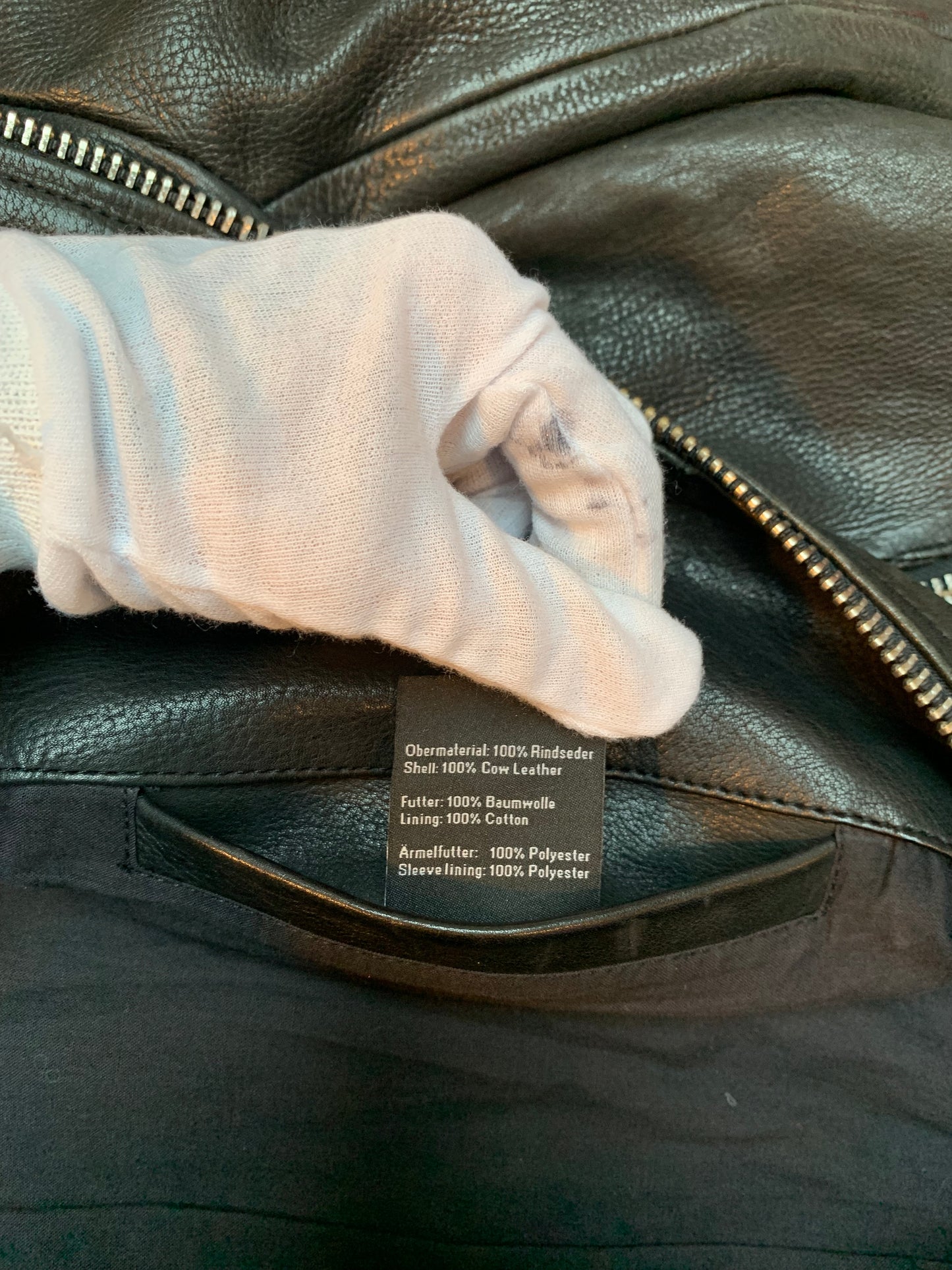 "tigha" Black Leather Jacket
