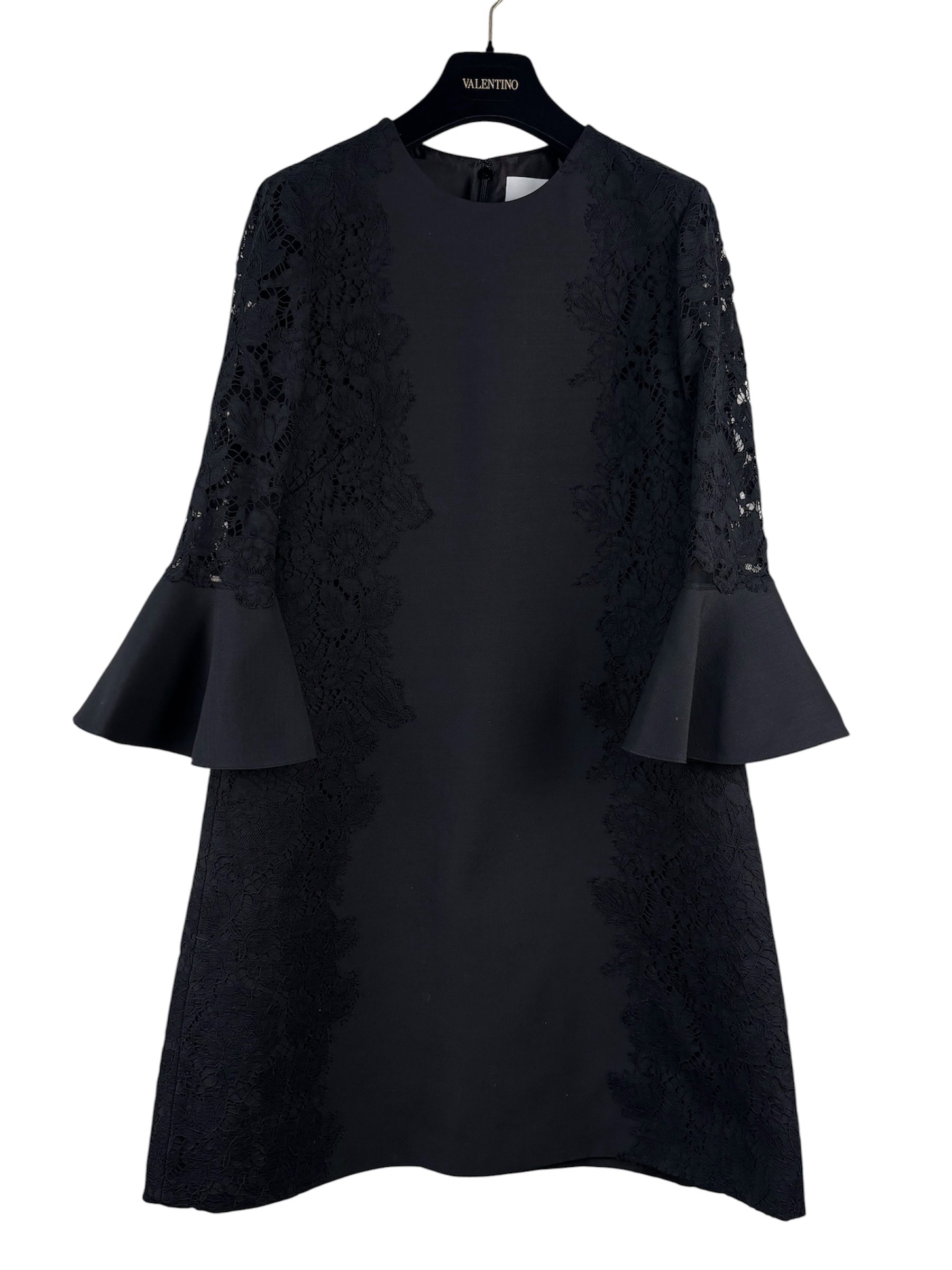 Valentino Garavani Black Lace-Paneled Dress