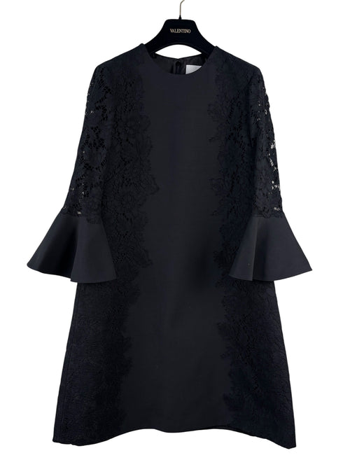 Valentino Garavani Black Lace-Paneled Dress