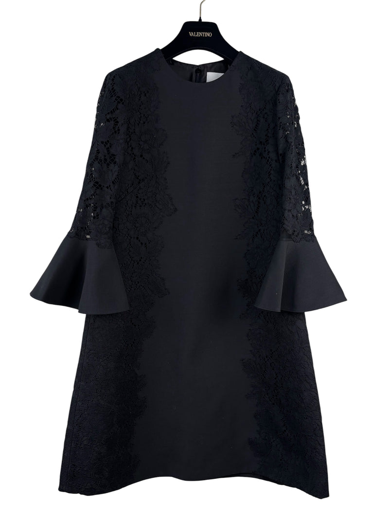 Valentino Garavani Black Lace-Paneled Dress