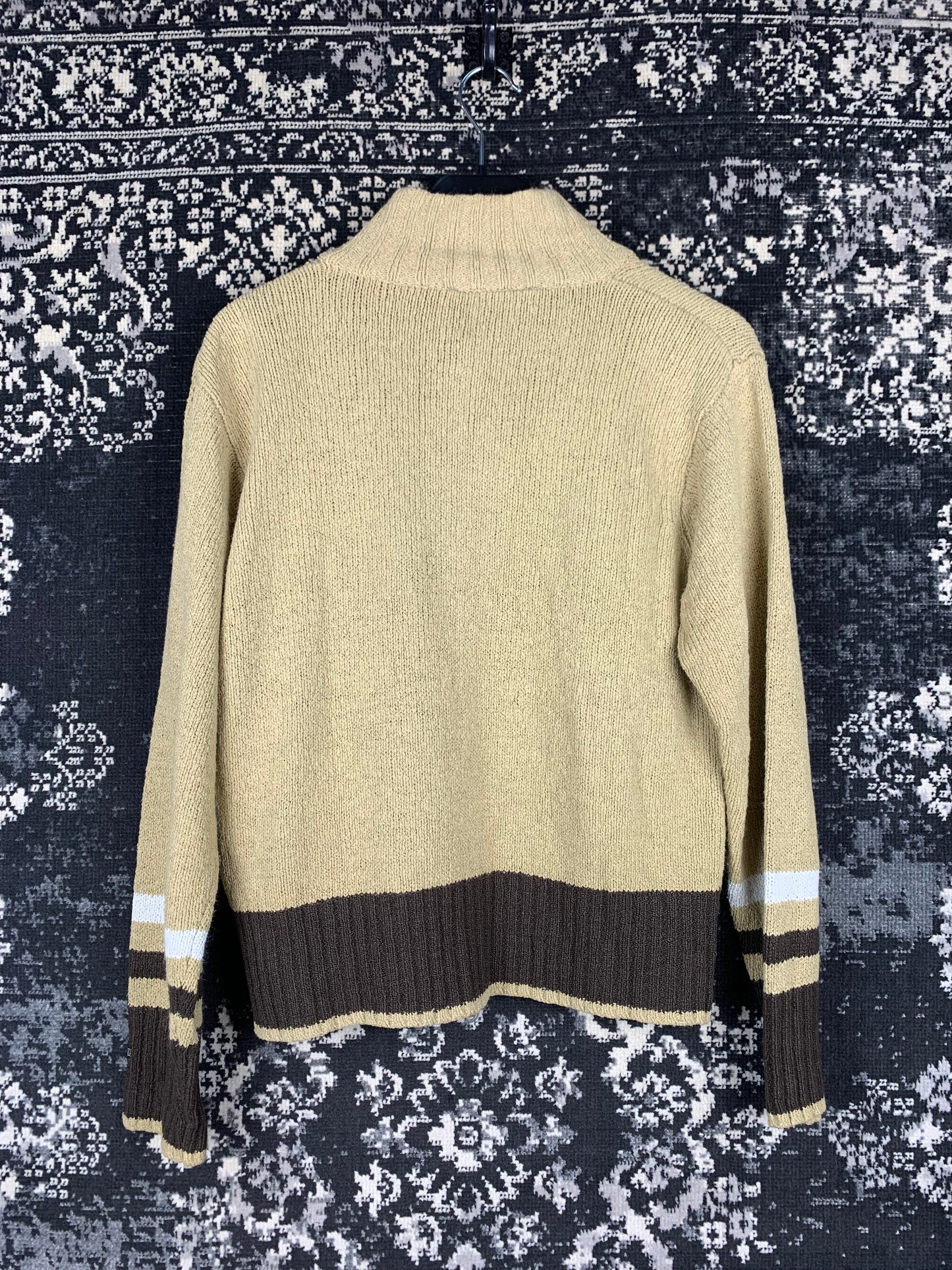 Y2K Style Women Light Brown Zip-Up Knit Hoodie