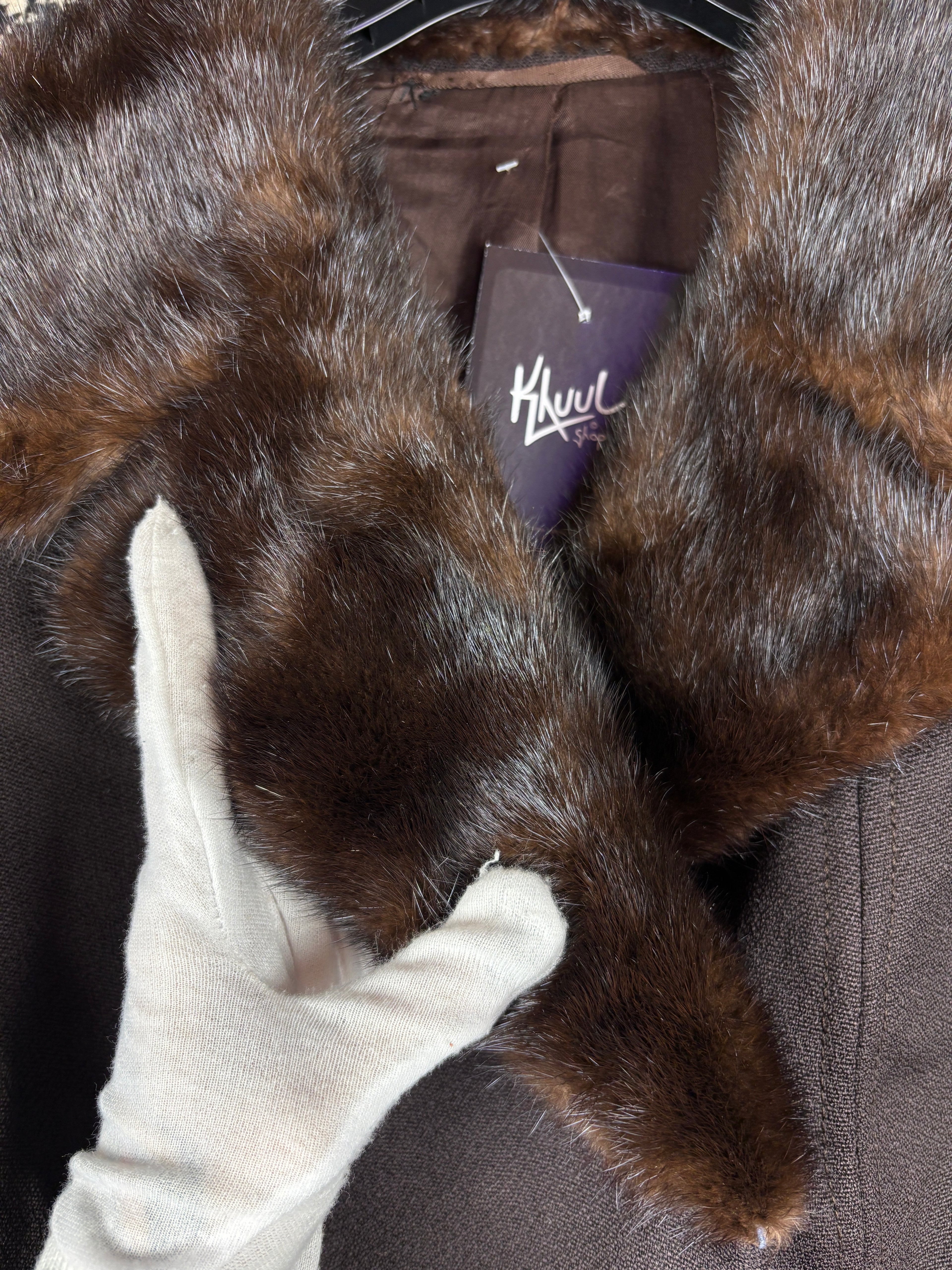 Women's Vintage Dark Brown Wool Blend Coat