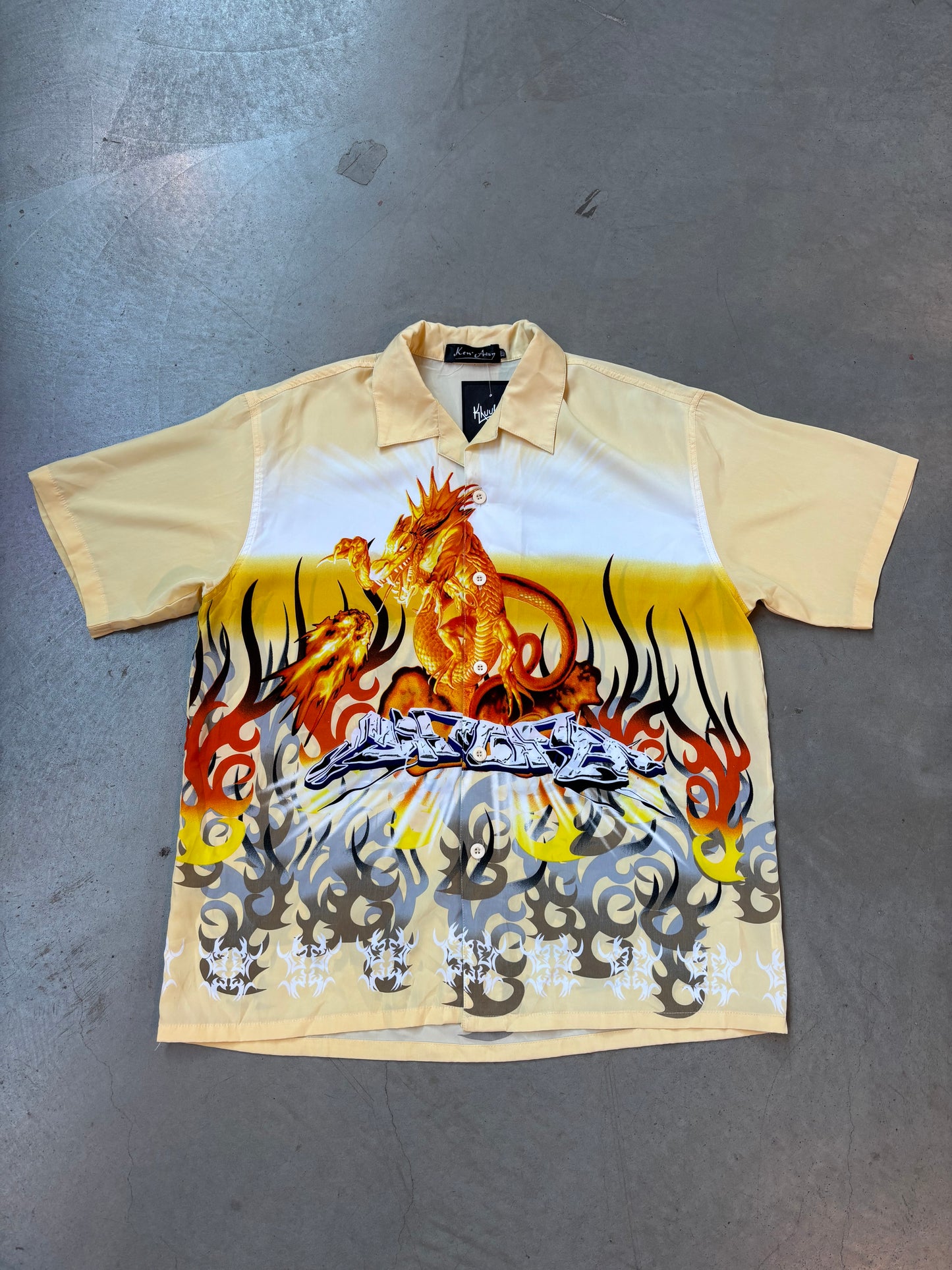 Ken’Assy Dragon Print Hawaiian Shirt