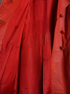 Vintage Double-Breasted Leather Coat