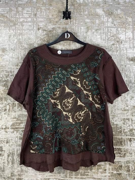 Womens Y2K Paisley Patchwork Top