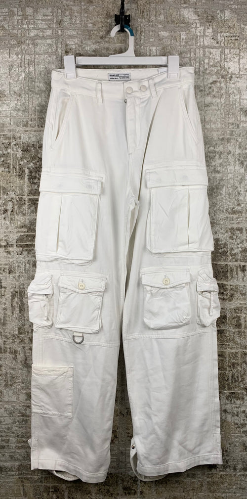 Mens Vintage Replay White Cargo Pants