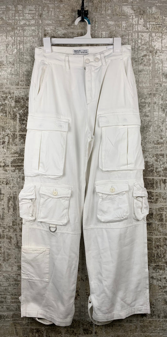 Mens Vintage Replay White Cargo Pants