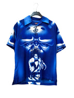 Autango Y2K Samurai Print Camp Shirt