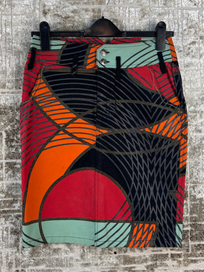 Womens Vintage Custo Barcelona Graphic Skirt