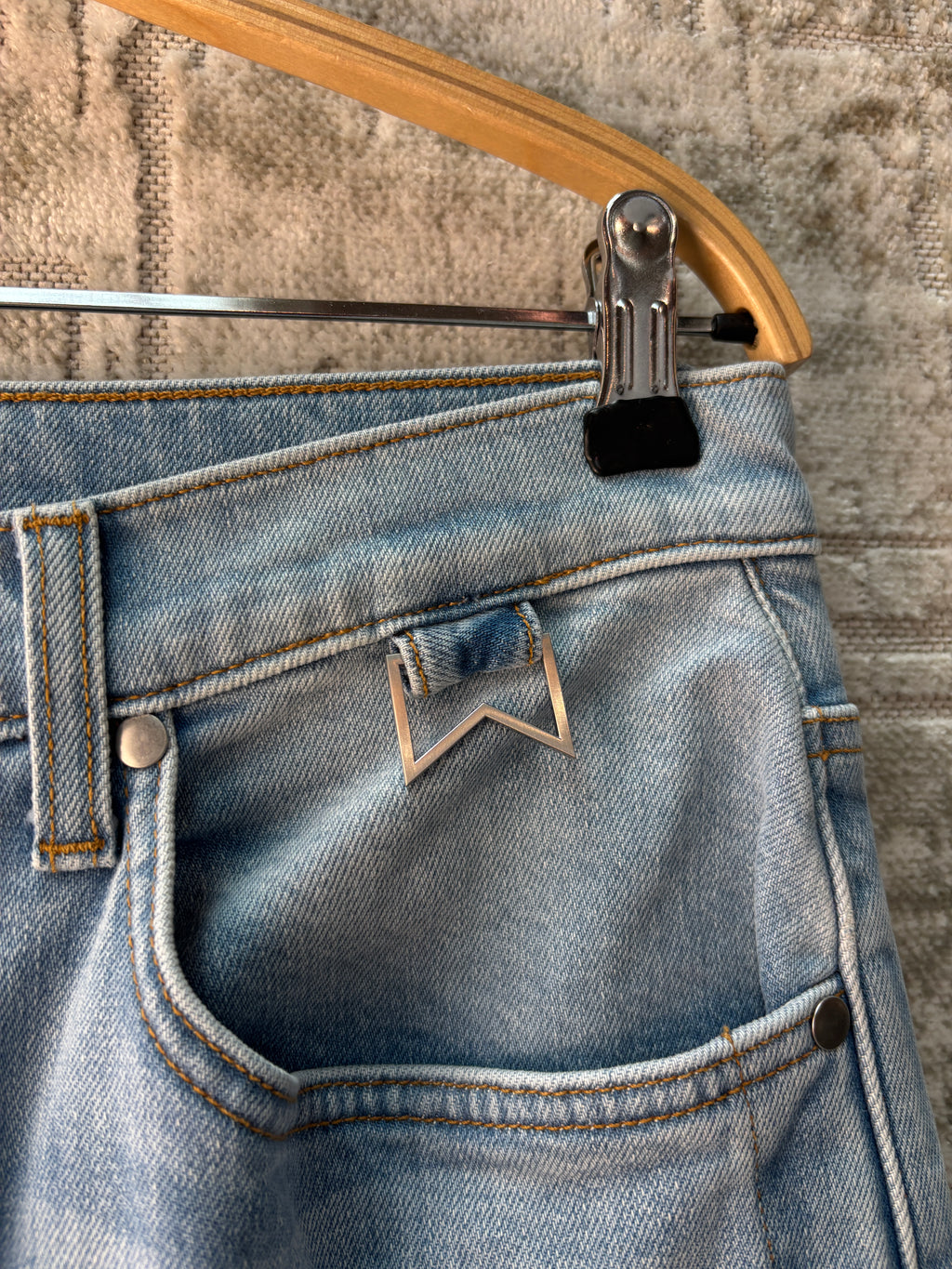 Rhude Wide Leg Light Wash Denim Jeans