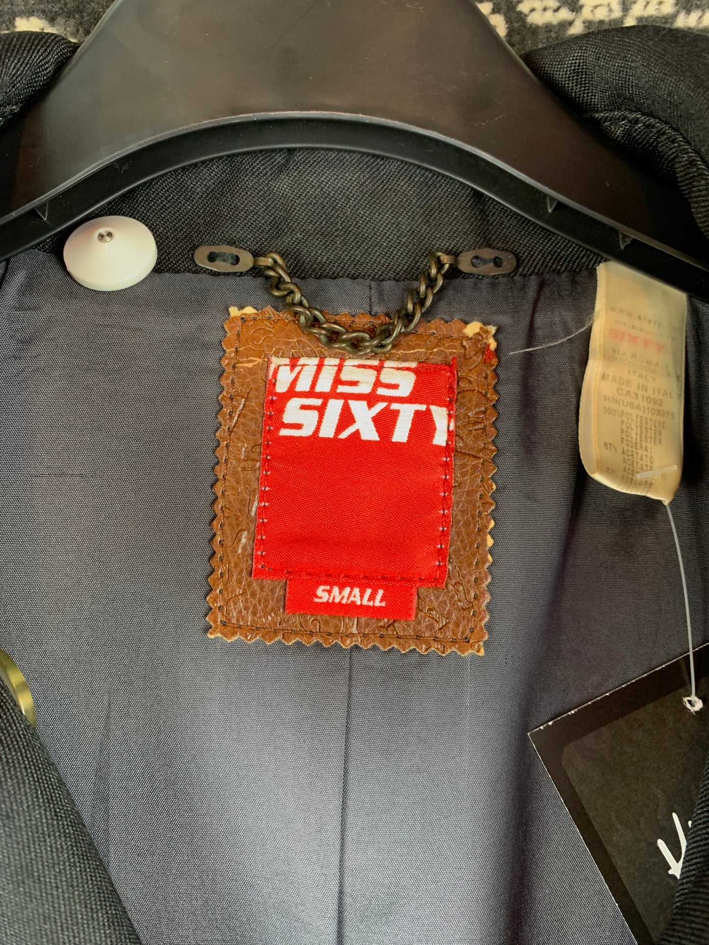 Womens Vintage Miss Sixty Black Trench Coat