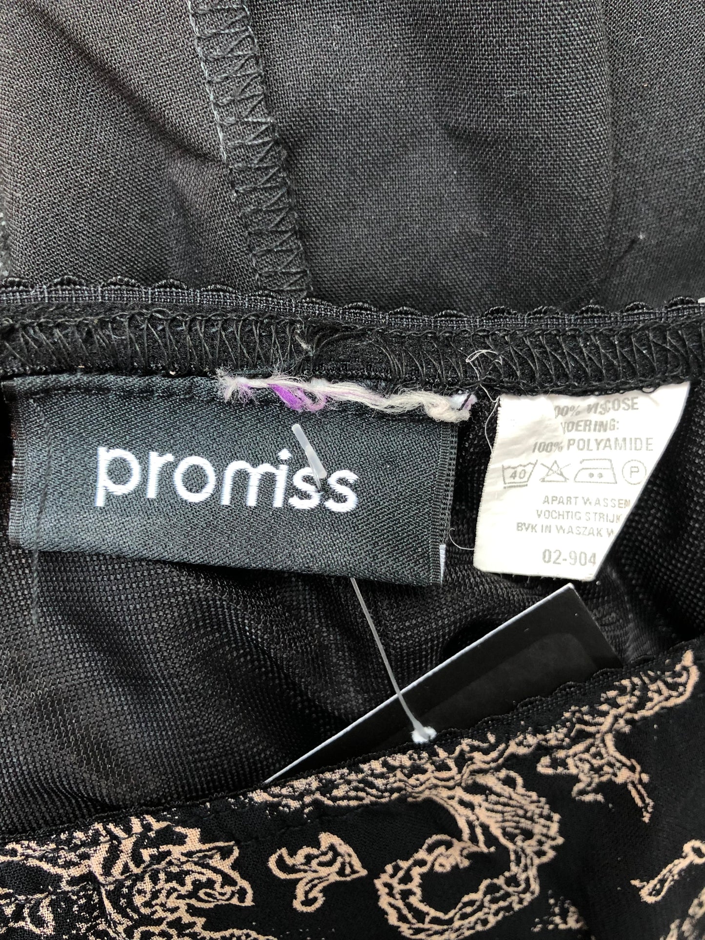 Vintage Promiss Black Paisley Midi Skirt