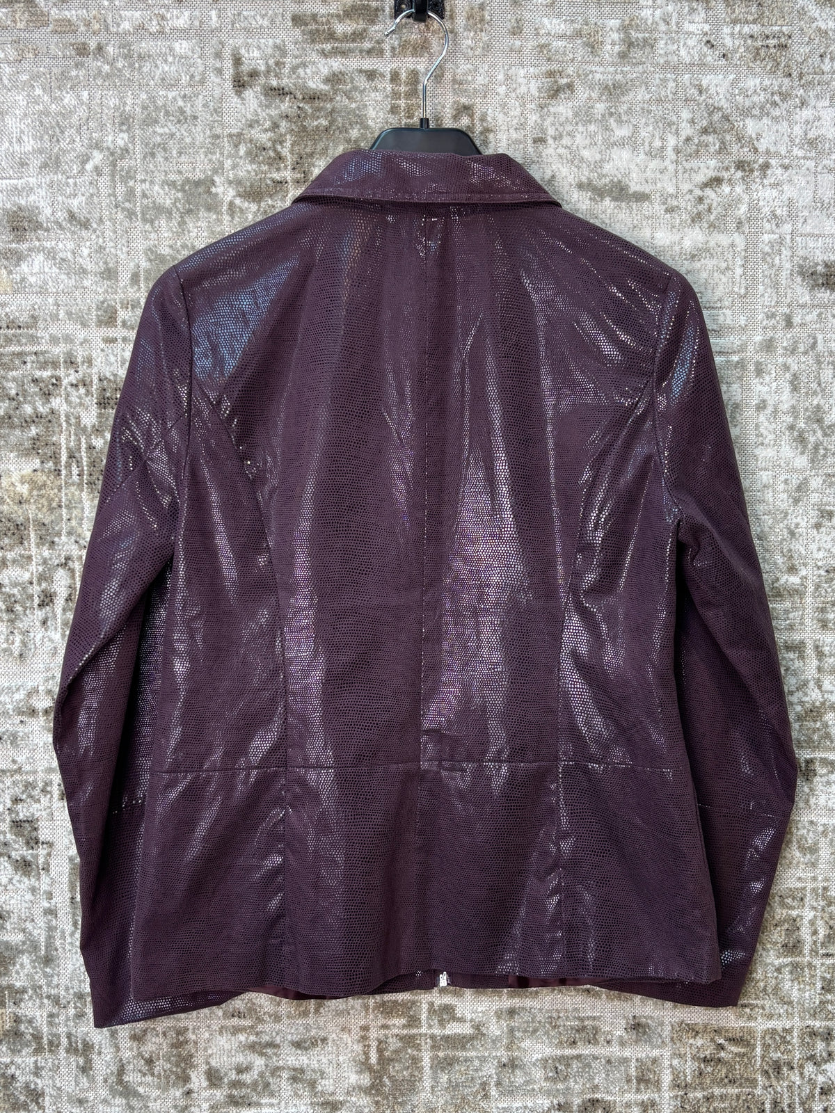 Elisabeth Shannon Metallic Snake-Print Zip Jacket