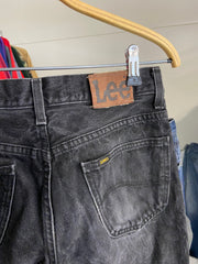 Vintage Lee Jeans Black Mens 31 x 34 Straight Zip