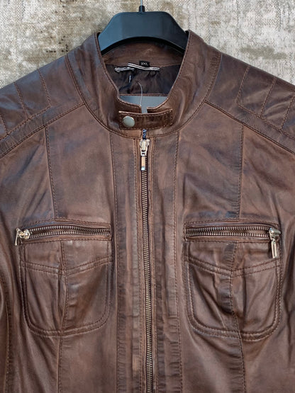 Mens Vintage Genuine Leather Dark Brown Jacket