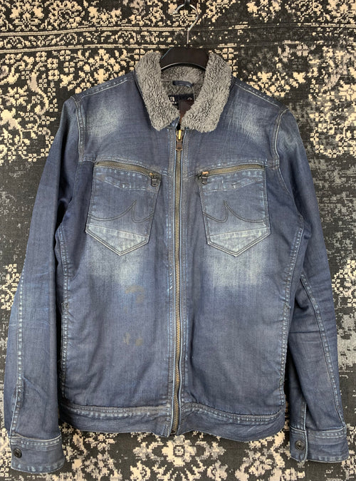 Men's Vintage Washed Blue Denim Jacket