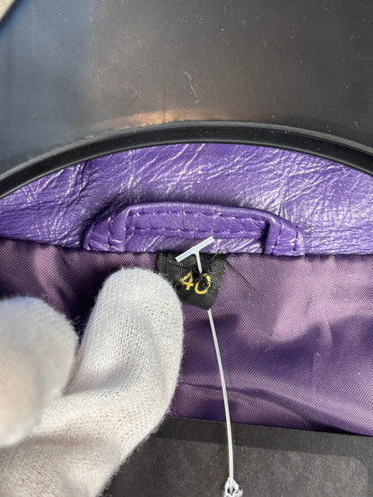 Women's Vintage Purple Leather Jacket