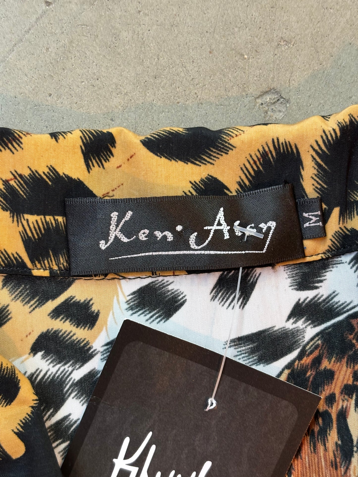 Vintage Ken Avery Men M Animal Print Shirt
