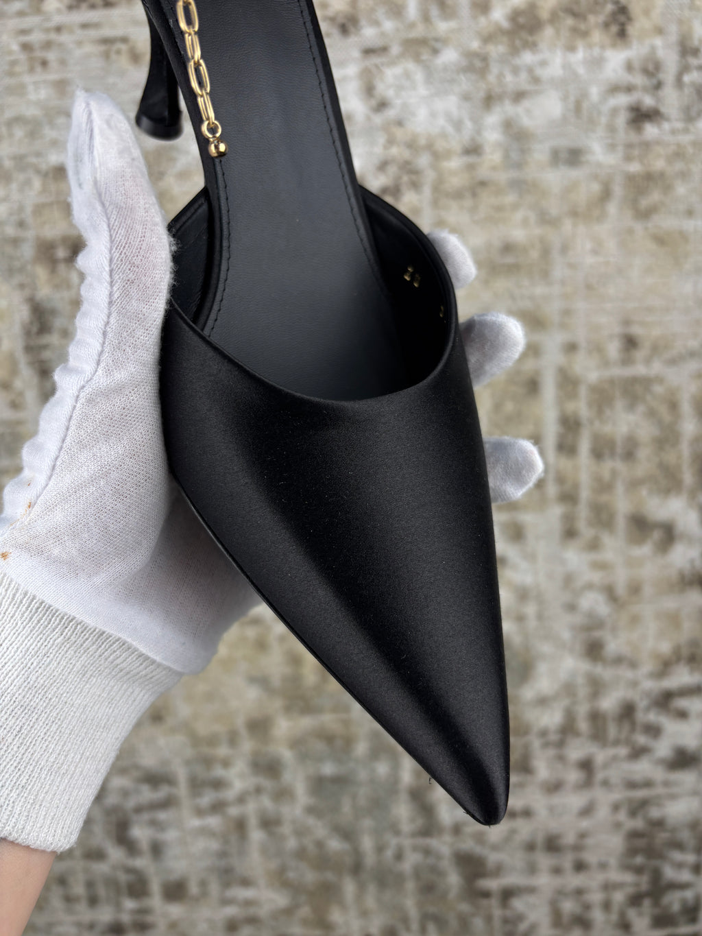 Ferragamo Dana Black Satin Pumps