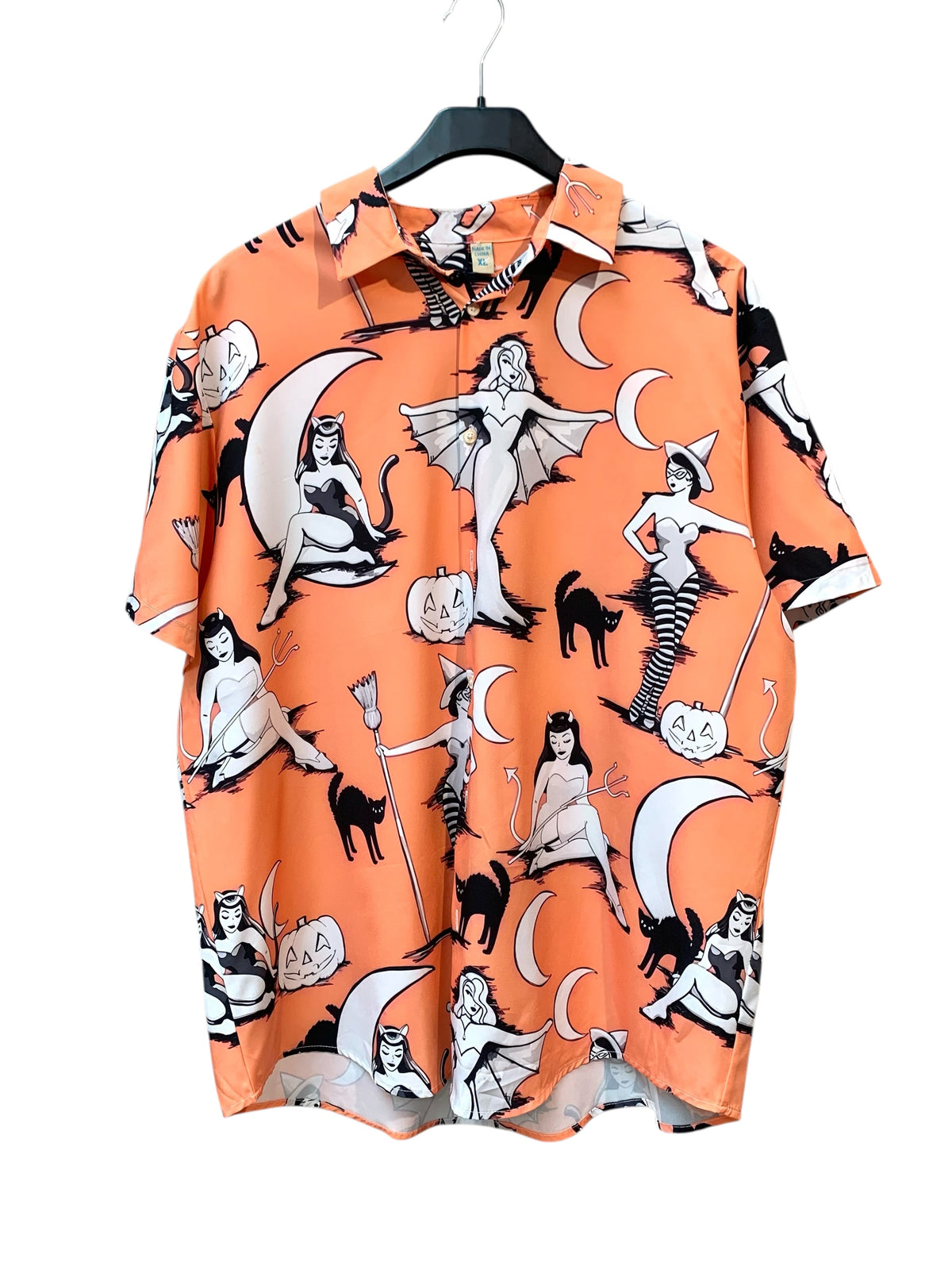 Halloween Pin-Up Print Short Sleeve Shirt
