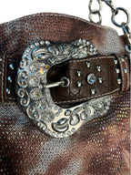 Western Rhinestone Buckle Shoulder Bag