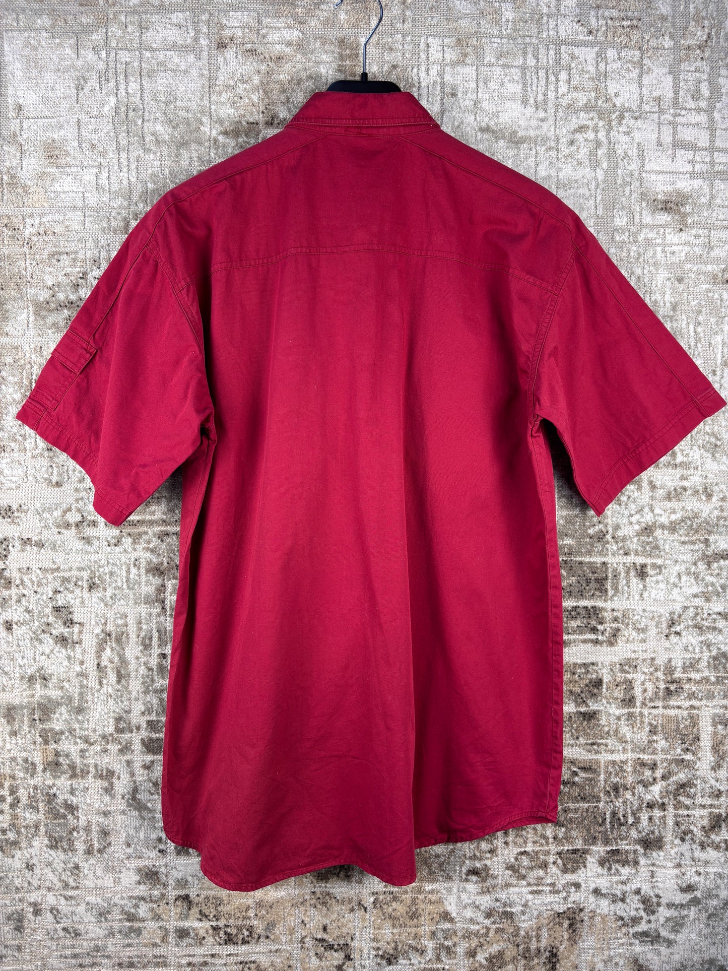 Mens Vintage Camel Sport Red Button Up Shirt