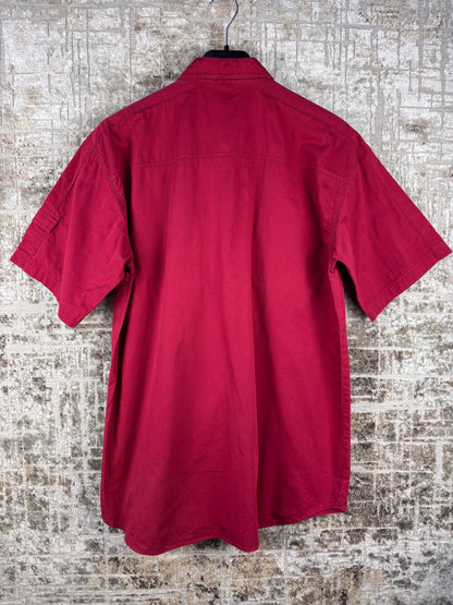 Mens Vintage Camel Sport Red Button Up Shirt