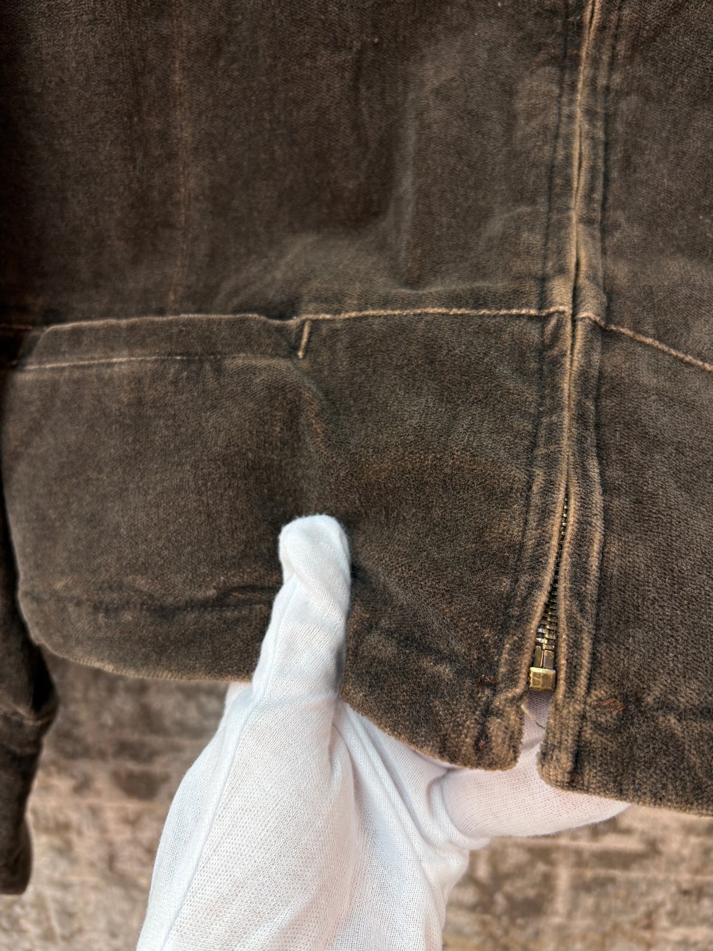 Womens Vintage Brown Zip Up Jacket