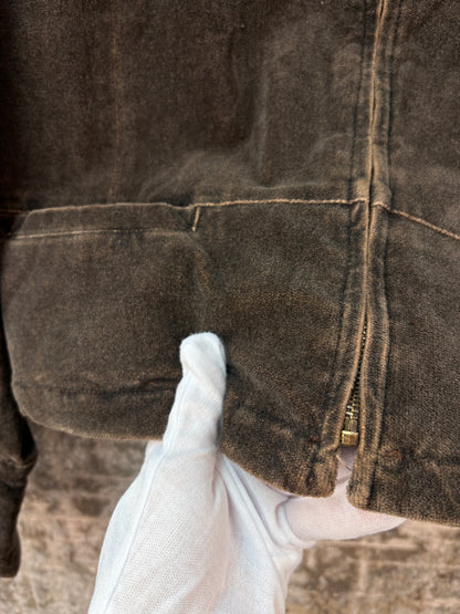 Womens Vintage Brown Zip Up Jacket