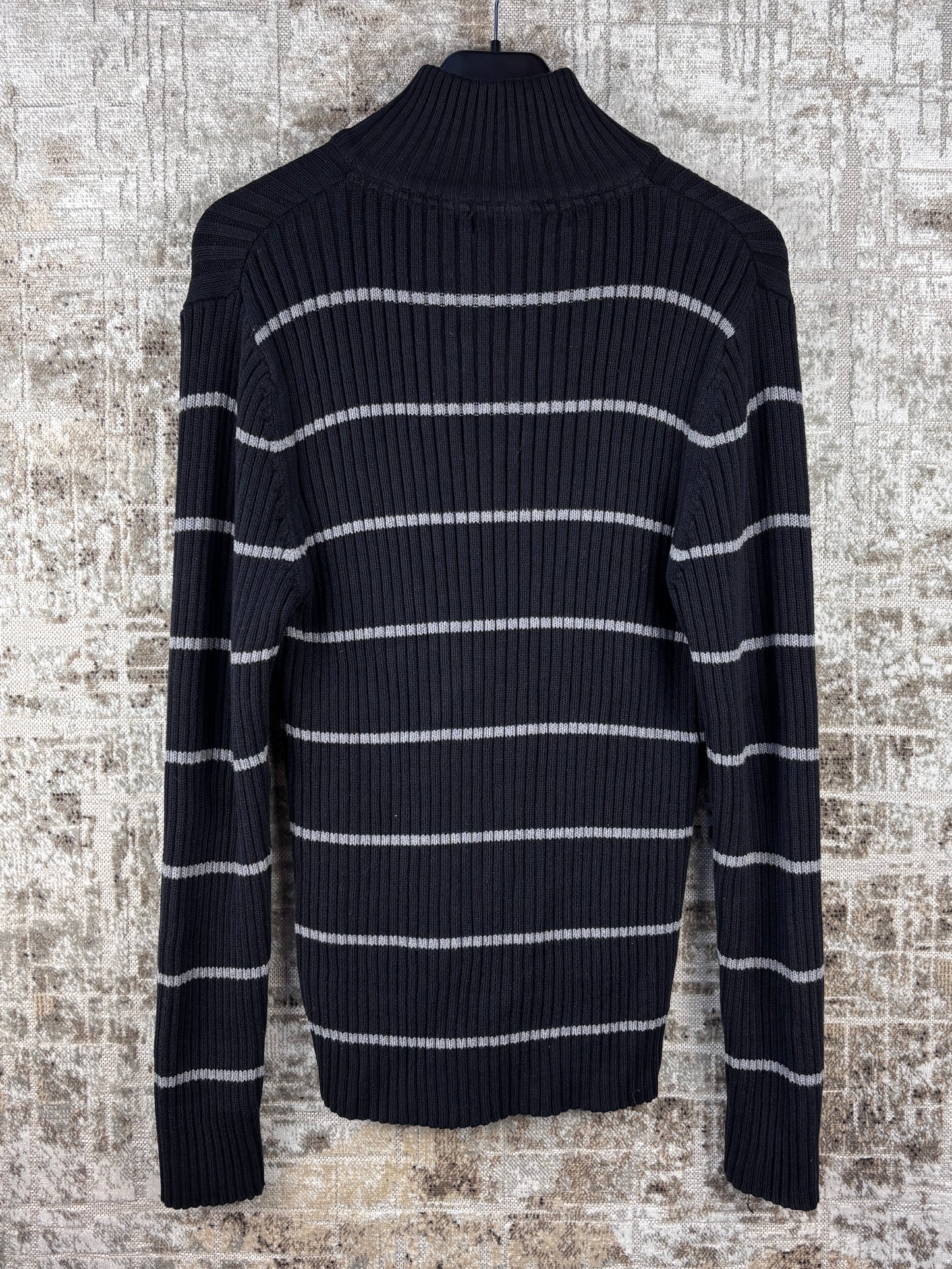 Men's Vintage Y2K Northbook Sports Black Ribbed Sweater