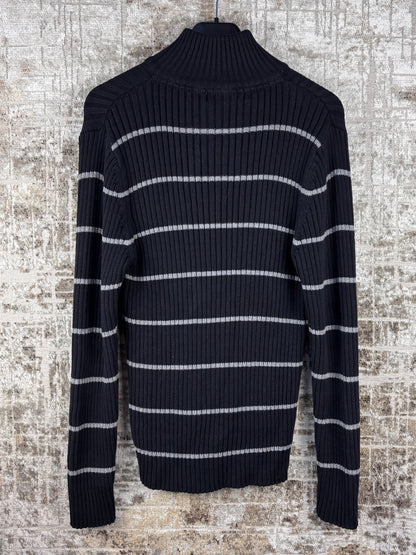 Men's Vintage Y2K Northbook Sports Black Ribbed Sweater