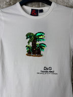D&G Sequin Palm Tree Baby Tee