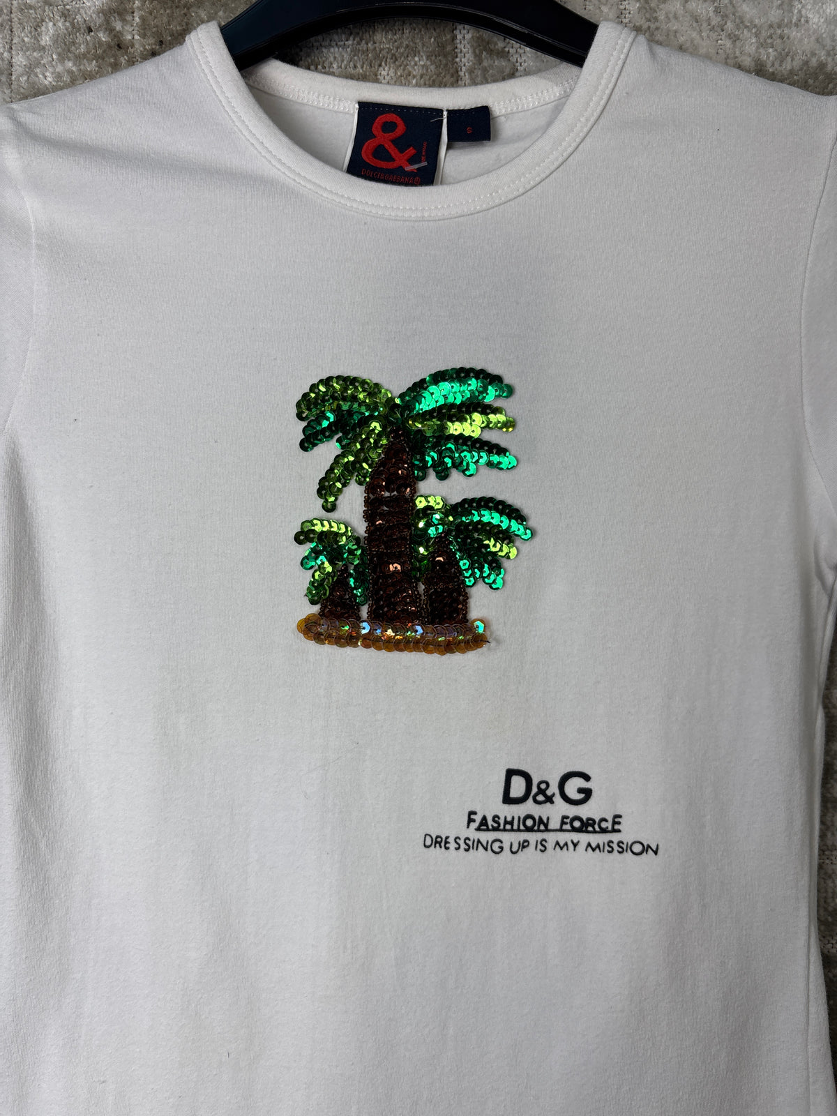 D&G Sequin Palm Tree Baby Tee