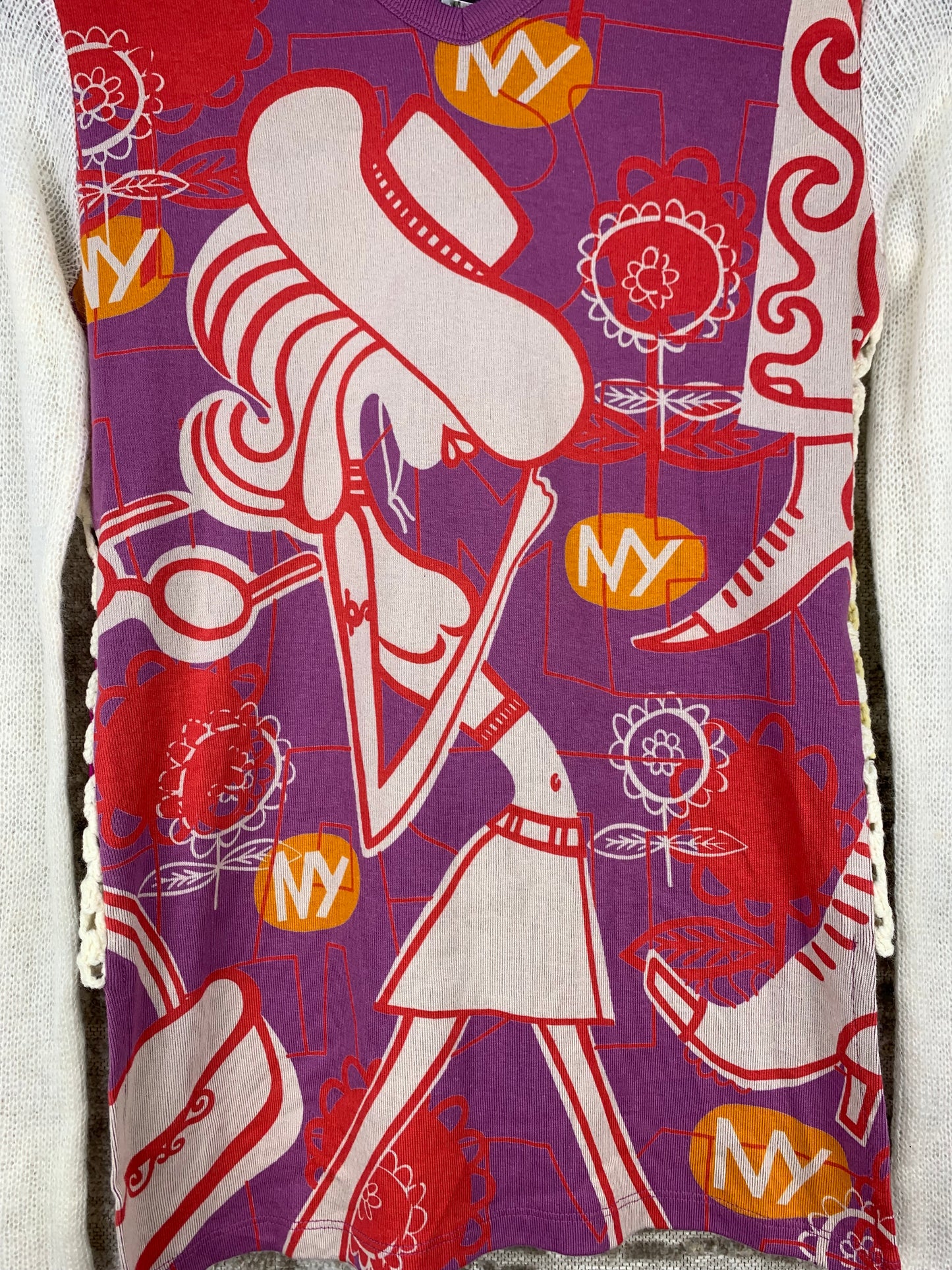 Womens Y2K Custo Barcelona Graphic Long Sleeve Top