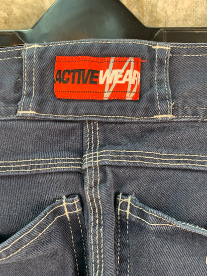 ACTIVE WEAR Mens Cargo Navy Blue Jean Shorts