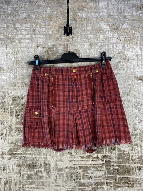Womens Vintage Checkered Mini Skirt