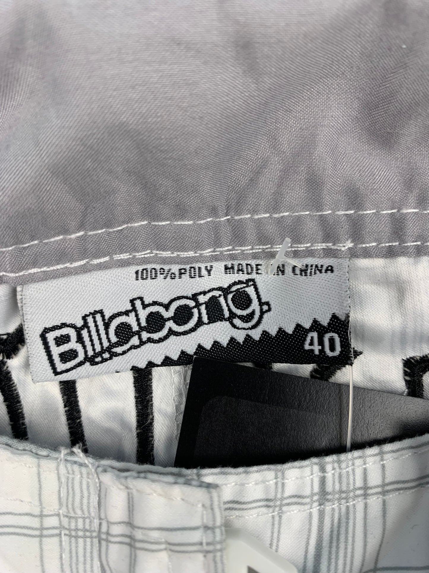 BillaBong White Gray Plaid Print Shorts