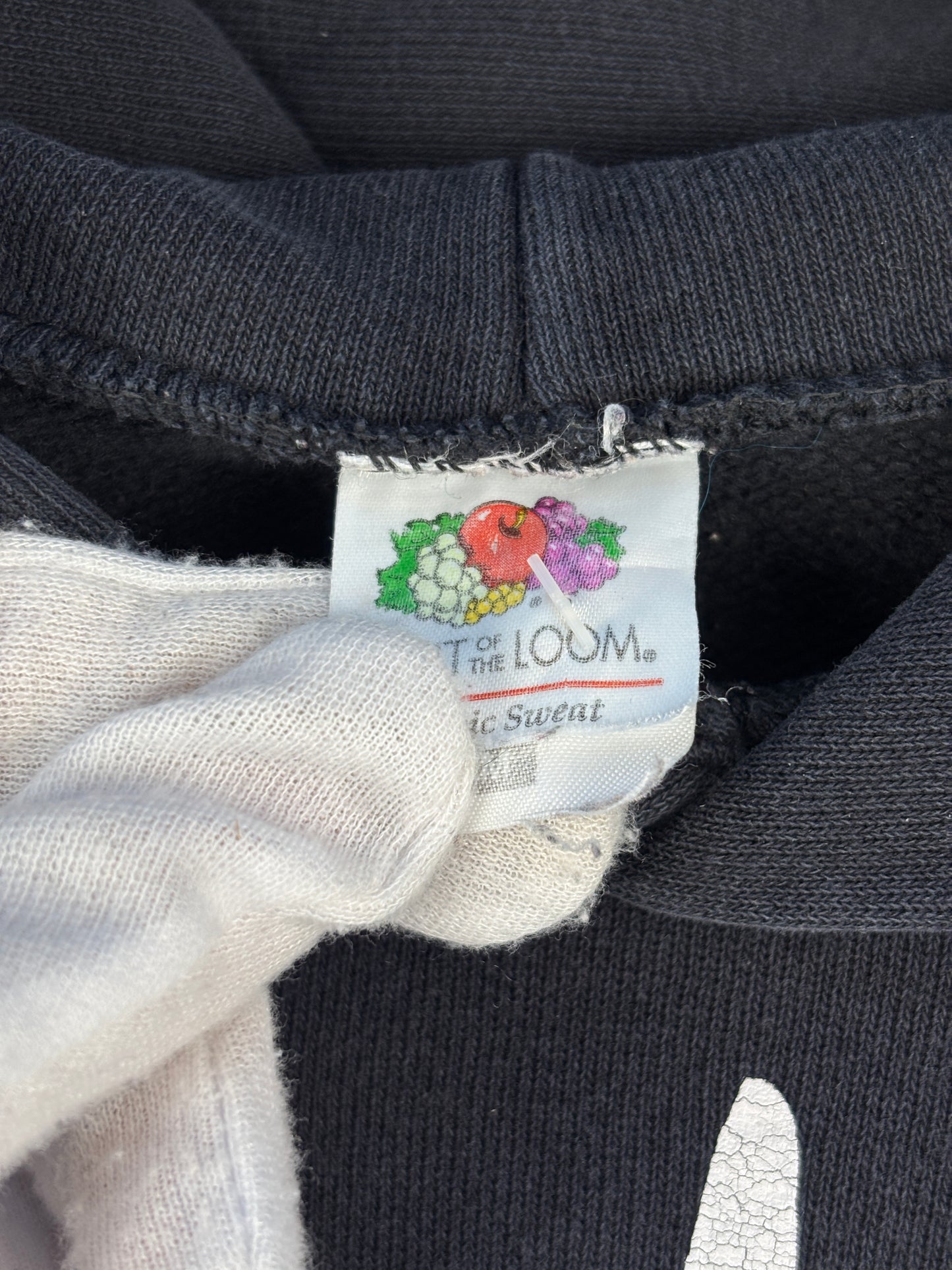 Men Vintage Y2K Dark Grey Skull Hand Graphic Hoodie