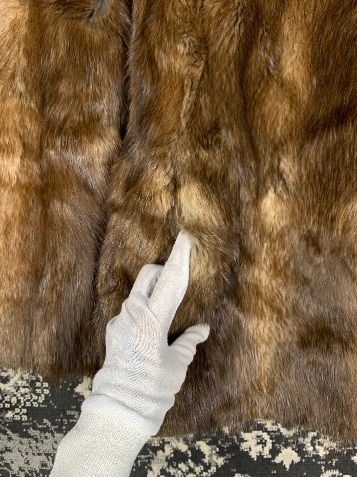 Womens Vintage Light Brown Muskrat Fur Jacket