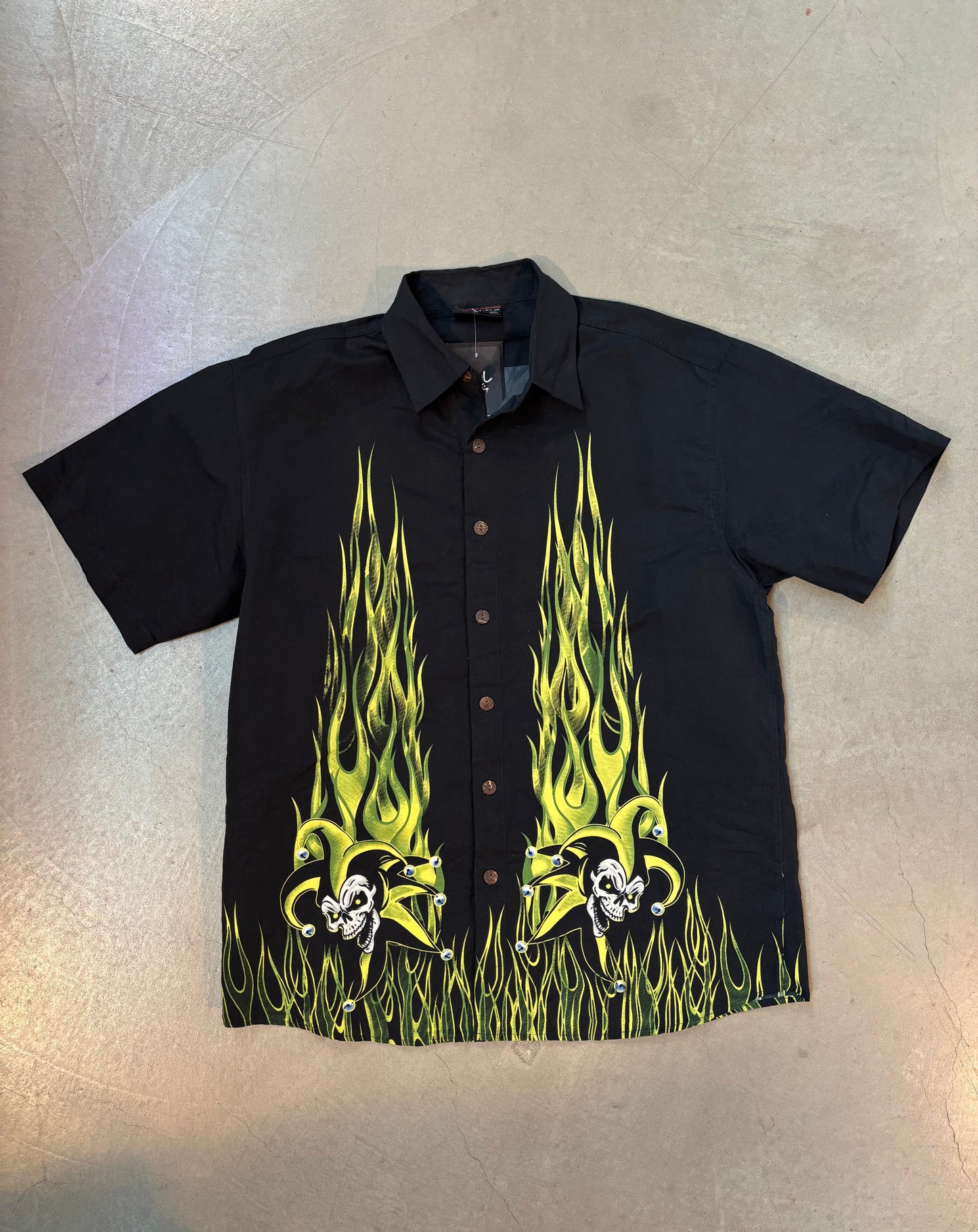 Black Flame Skeleton Shirt